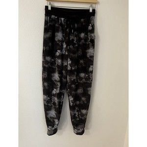 Three Dots Womens Pants Small Gray Black Pockets Jogger Sweatpants Velour Pants